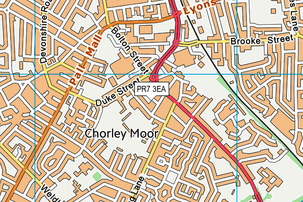 PR7 3EA map - OS VectorMap District (Ordnance Survey)