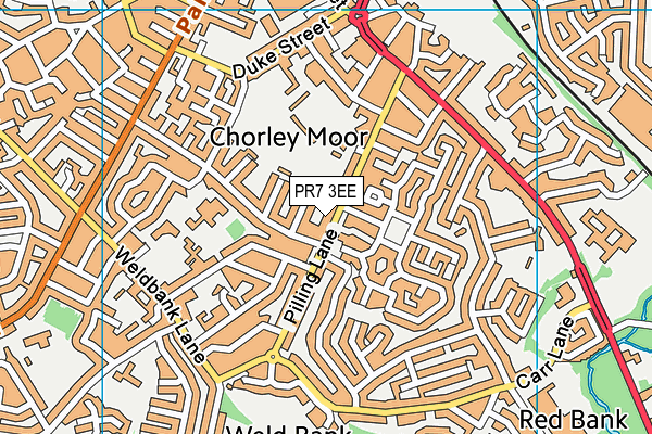 PR7 3EE map - OS VectorMap District (Ordnance Survey)