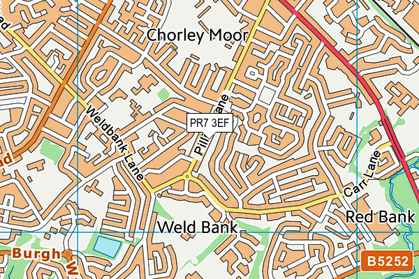 PR7 3EF map - OS VectorMap District (Ordnance Survey)