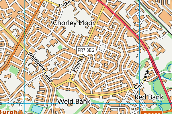 PR7 3EG map - OS VectorMap District (Ordnance Survey)