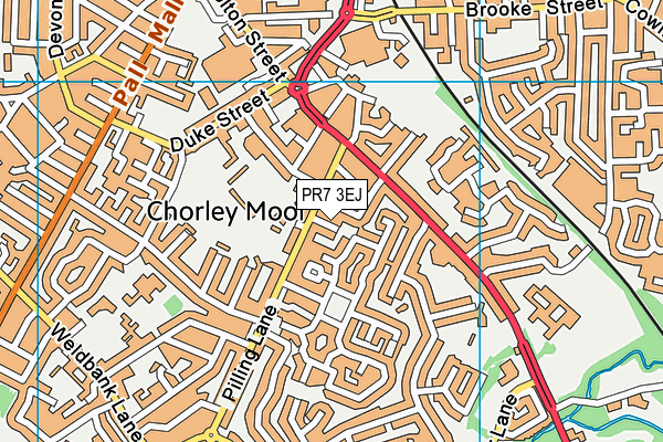 PR7 3EJ map - OS VectorMap District (Ordnance Survey)