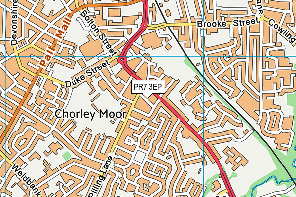 PR7 3EP map - OS VectorMap District (Ordnance Survey)