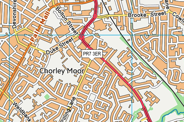 PR7 3ER map - OS VectorMap District (Ordnance Survey)