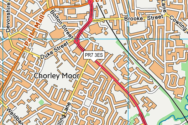 PR7 3ES map - OS VectorMap District (Ordnance Survey)