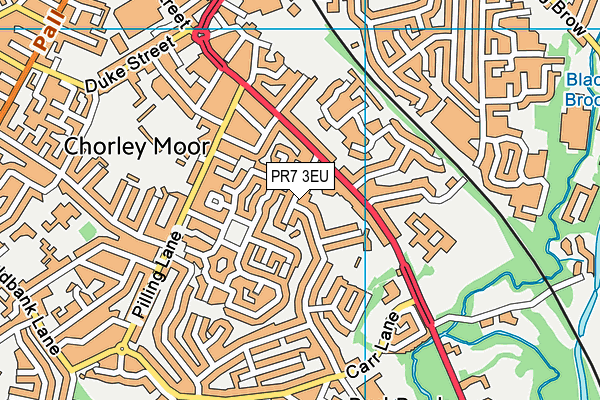 PR7 3EU map - OS VectorMap District (Ordnance Survey)