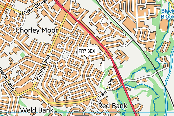 PR7 3EX map - OS VectorMap District (Ordnance Survey)