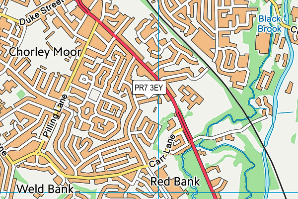 PR7 3EY map - OS VectorMap District (Ordnance Survey)