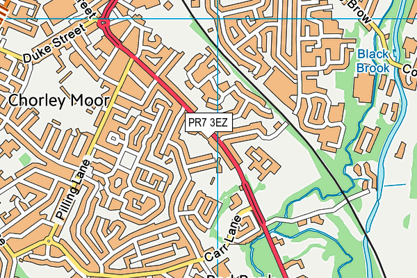 PR7 3EZ map - OS VectorMap District (Ordnance Survey)