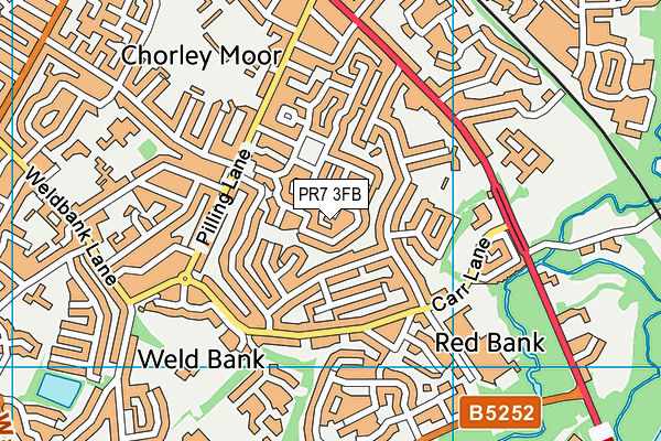 PR7 3FB map - OS VectorMap District (Ordnance Survey)