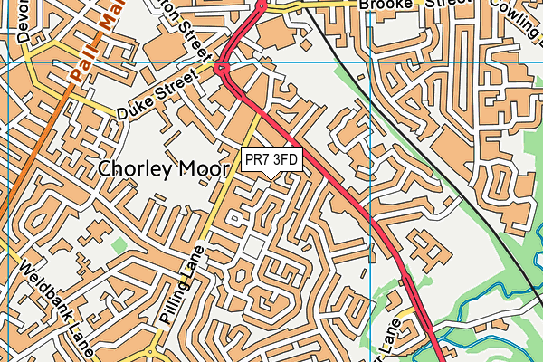 PR7 3FD map - OS VectorMap District (Ordnance Survey)