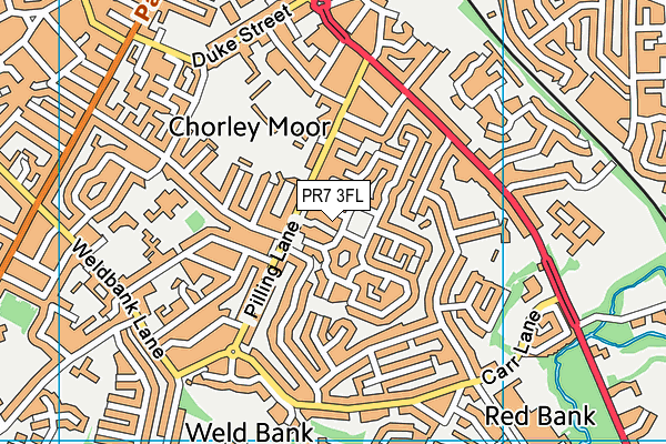PR7 3FL map - OS VectorMap District (Ordnance Survey)