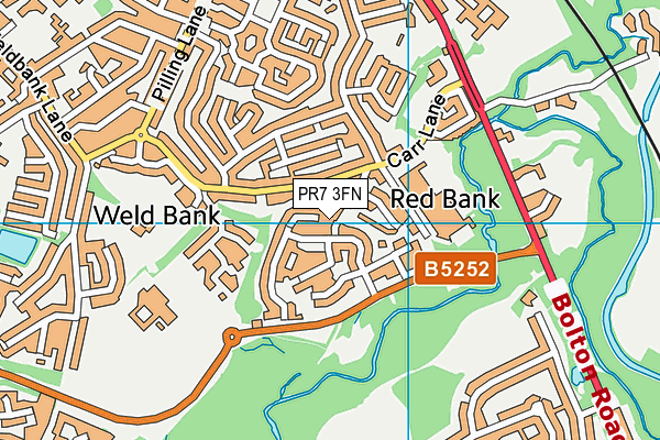 PR7 3FN map - OS VectorMap District (Ordnance Survey)