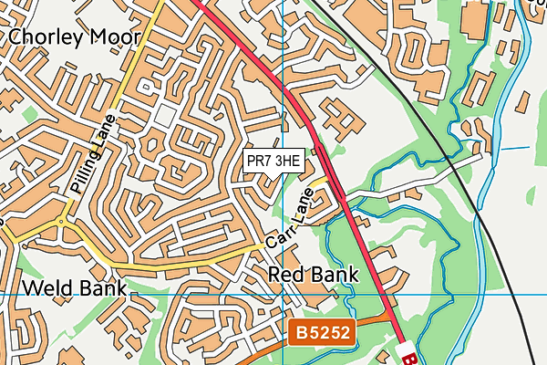 PR7 3HE map - OS VectorMap District (Ordnance Survey)