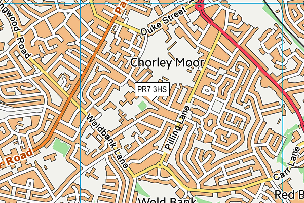 PR7 3HS map - OS VectorMap District (Ordnance Survey)