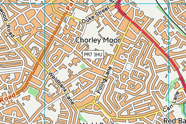 PR7 3HU map - OS VectorMap District (Ordnance Survey)