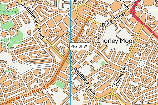 PR7 3HW map - OS VectorMap District (Ordnance Survey)