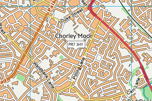 PR7 3HY map - OS VectorMap District (Ordnance Survey)