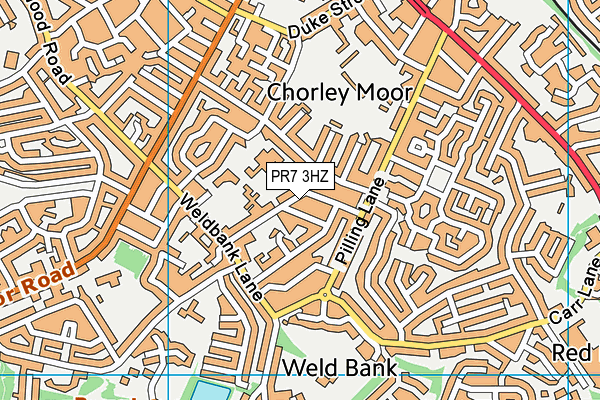 PR7 3HZ map - OS VectorMap District (Ordnance Survey)