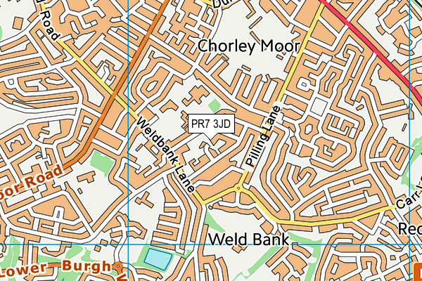 PR7 3JD map - OS VectorMap District (Ordnance Survey)