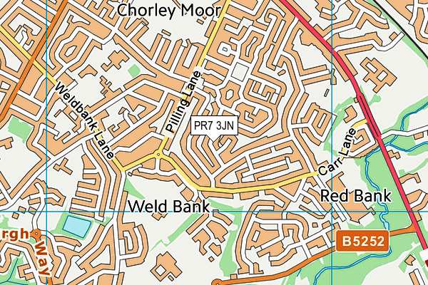 PR7 3JN map - OS VectorMap District (Ordnance Survey)