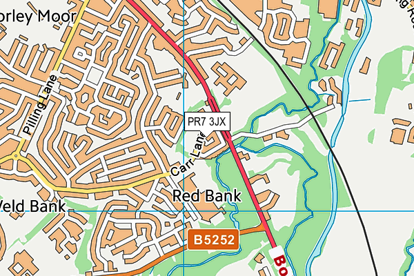 PR7 3JX map - OS VectorMap District (Ordnance Survey)