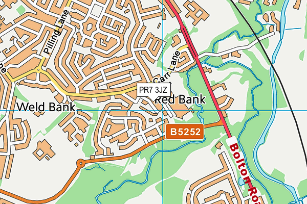 PR7 3JZ map - OS VectorMap District (Ordnance Survey)