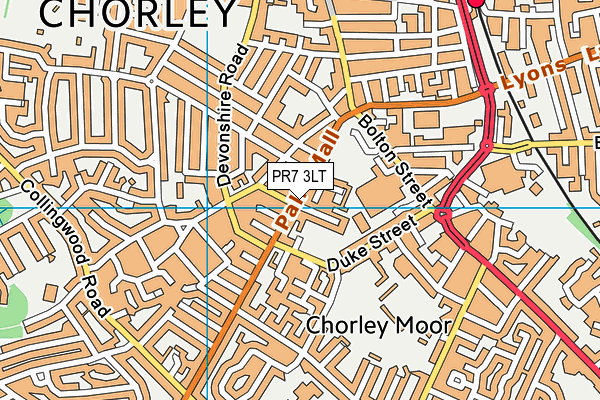 PR7 3LT map - OS VectorMap District (Ordnance Survey)