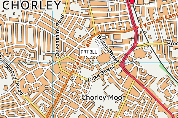 PR7 3LU map - OS VectorMap District (Ordnance Survey)