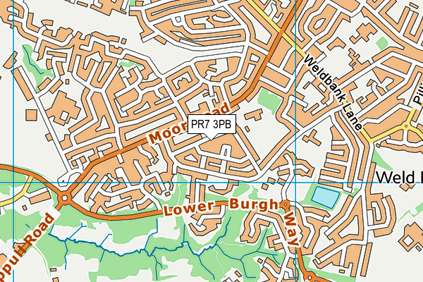 PR7 3PB map - OS VectorMap District (Ordnance Survey)