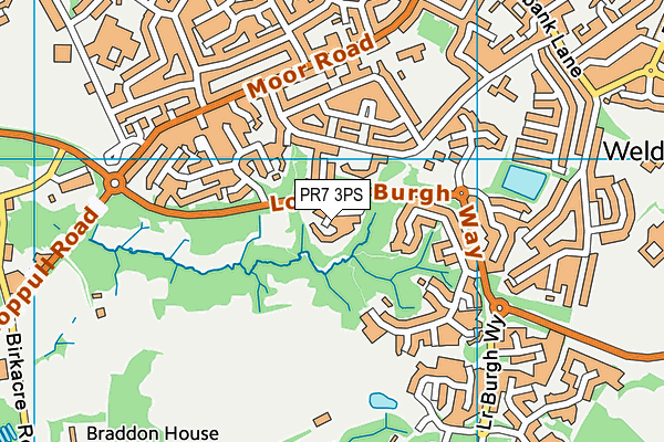 PR7 3PS map - OS VectorMap District (Ordnance Survey)