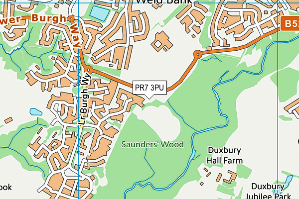 PR7 3PU map - OS VectorMap District (Ordnance Survey)