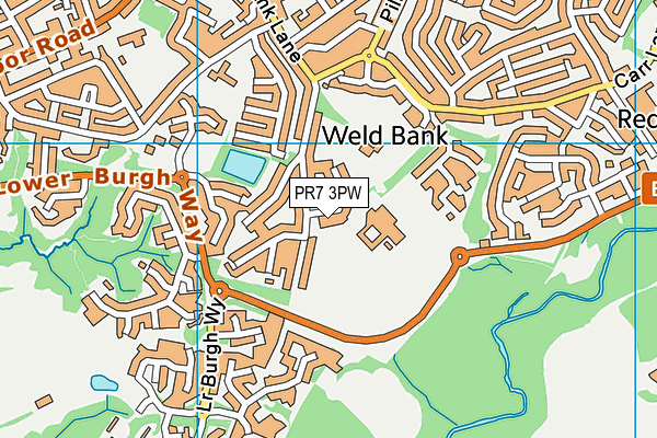 PR7 3PW map - OS VectorMap District (Ordnance Survey)