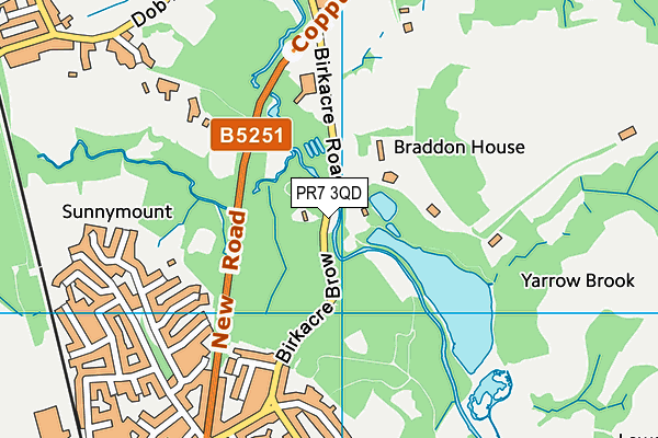 PR7 3QD map - OS VectorMap District (Ordnance Survey)