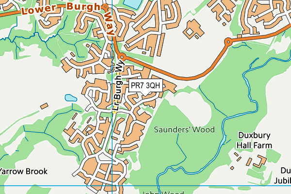 PR7 3QH map - OS VectorMap District (Ordnance Survey)