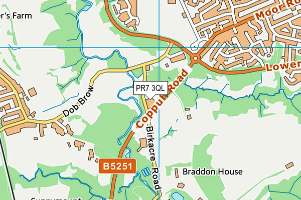 PR7 3QL map - OS VectorMap District (Ordnance Survey)