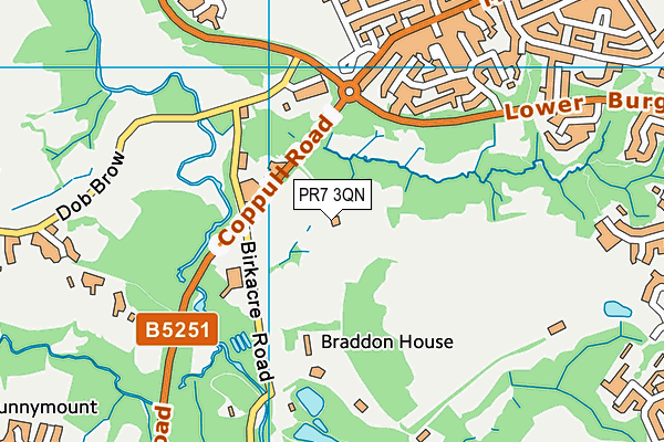 PR7 3QN map - OS VectorMap District (Ordnance Survey)