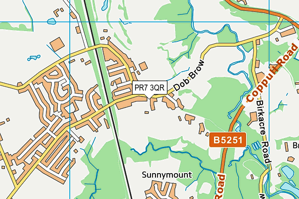 PR7 3QR map - OS VectorMap District (Ordnance Survey)