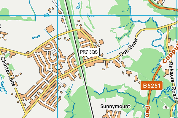 PR7 3QS map - OS VectorMap District (Ordnance Survey)