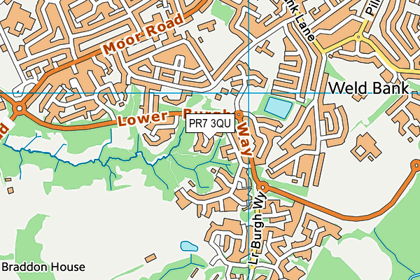 PR7 3QU map - OS VectorMap District (Ordnance Survey)