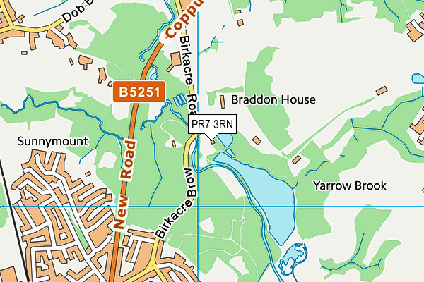 PR7 3RN map - OS VectorMap District (Ordnance Survey)