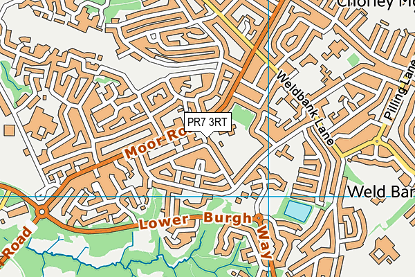 PR7 3RT map - OS VectorMap District (Ordnance Survey)