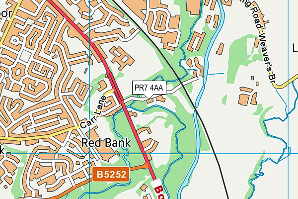 PR7 4AA map - OS VectorMap District (Ordnance Survey)