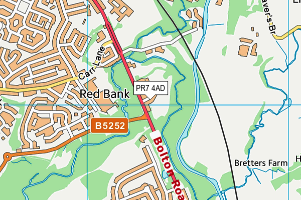 PR7 4AD map - OS VectorMap District (Ordnance Survey)