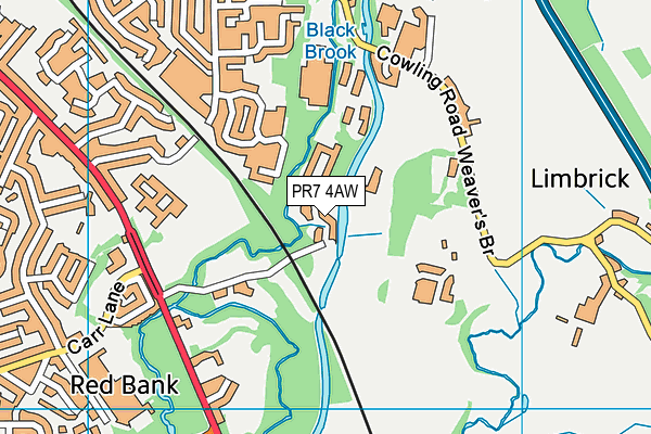 PR7 4AW map - OS VectorMap District (Ordnance Survey)