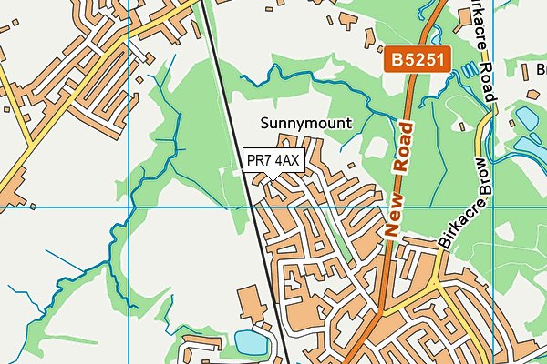 PR7 4AX map - OS VectorMap District (Ordnance Survey)