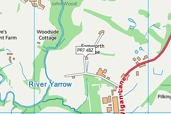 PR7 4BZ map - OS VectorMap District (Ordnance Survey)