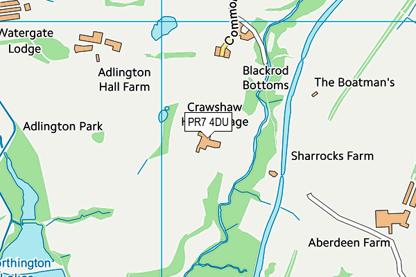 PR7 4DU map - OS VectorMap District (Ordnance Survey)