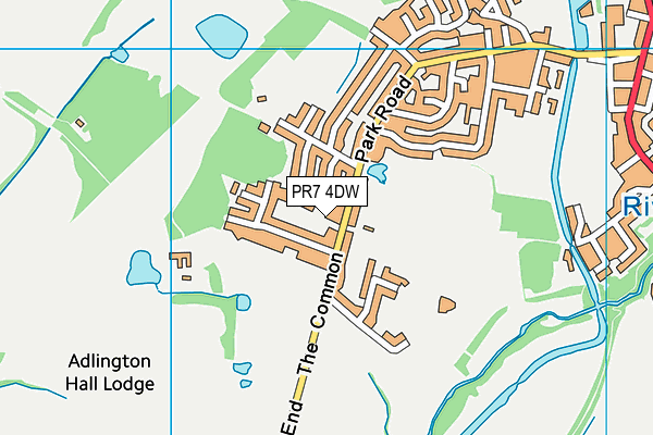 PR7 4DW map - OS VectorMap District (Ordnance Survey)