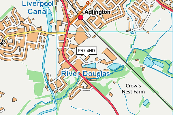 Adlington Cricket Club map (PR7 4HD) - OS VectorMap District (Ordnance Survey)