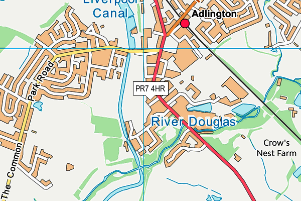 Adlington Barbell Club map (PR7 4HR) - OS VectorMap District (Ordnance Survey)